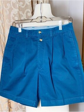 Dior Men's Flat Front Shorts in Teal Blue